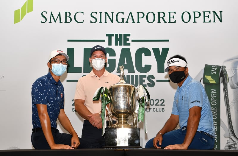 [From left to right] Ryan Ang (a) (SGP), Paul Casey (ENG), Mardan Mamat (SGP)