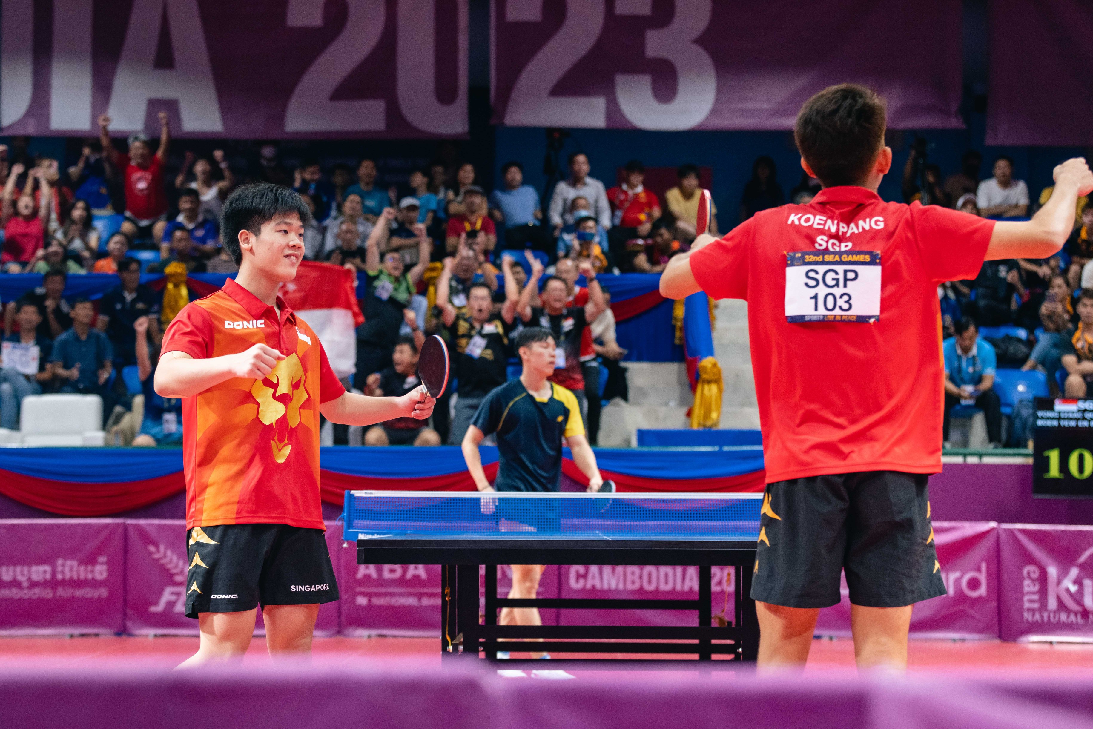 Cambodia 2023 Paddlers hold nerve for table tennis men’s doubles gold