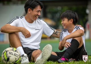 Ex-National footballer Jeremy and his son Jaevis Chiang, share more than the same surname