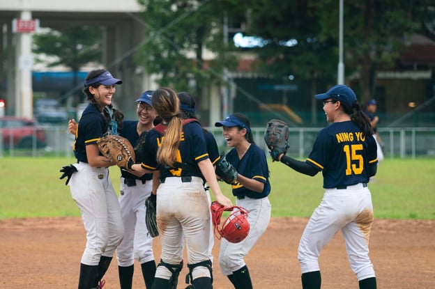 ACJC’s Frances (left) made a stunning catch