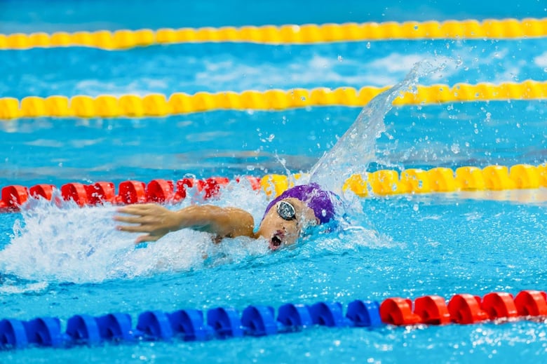 Keagan swimming the 3rd leg in the NSG 2023 B Division 4x50m Free Relay (2023)