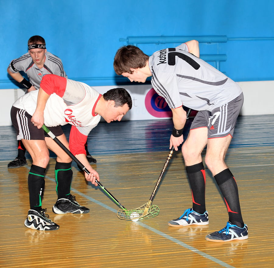 Floorball stick holding and posture