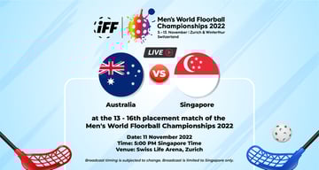 Australia 🇦🇺 vs 🇸🇬 Singapore | Men's World Floorball Championships 2022