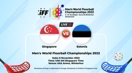 Singapore 🇸🇬 vs 🇪🇪 Estonia | Men's World Floorball Championships 2022
