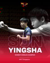 World No 2 Sun Yingsha creates History, by winning the Women's Singles at the 1st ever WTT Cup Finals!