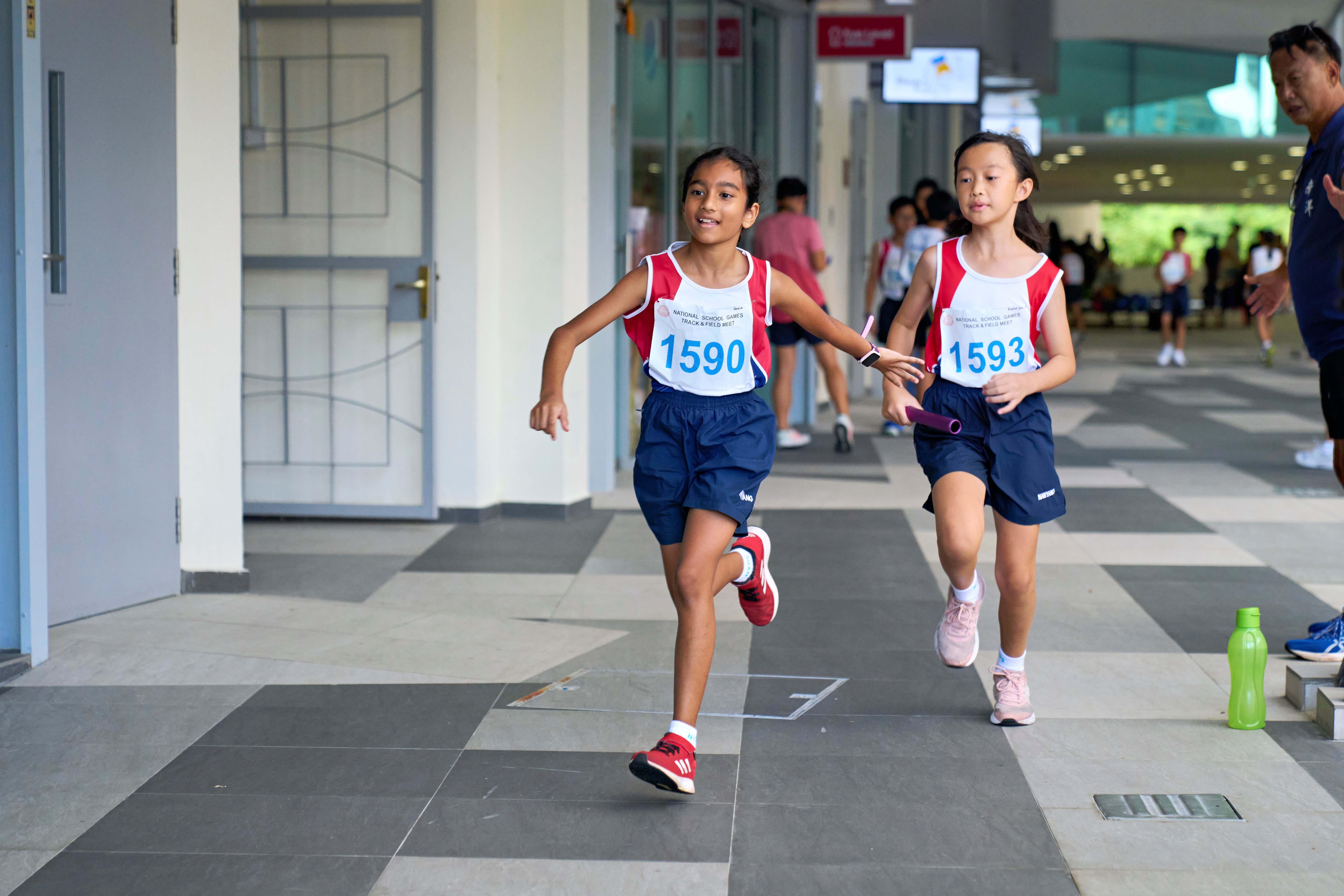 2023-05-16 Pri Sports T&F Championships Photo by Eric Koh, Students warm up before their event DSC00135