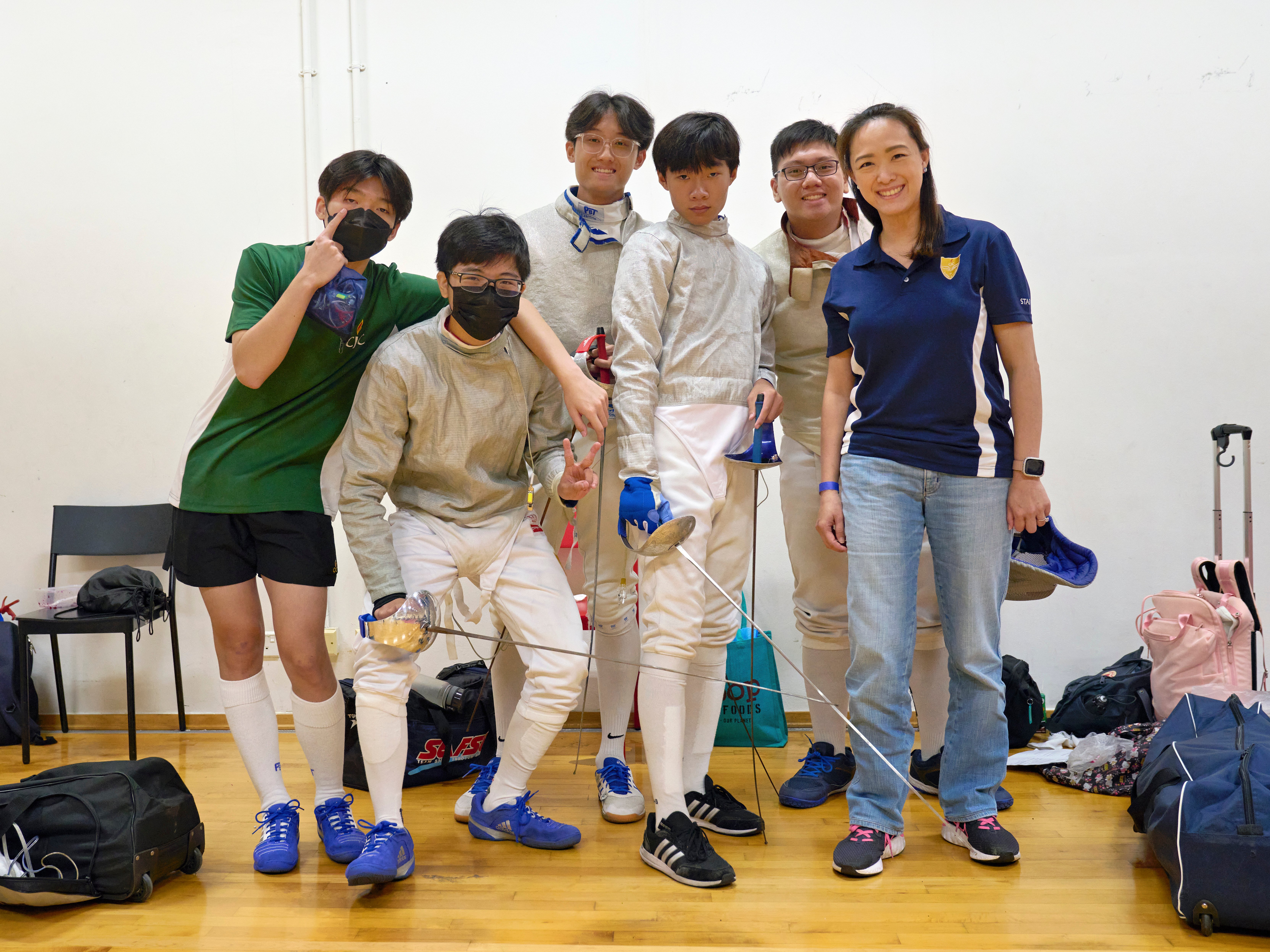 2023_04_20 Fencing Sabre A Div Boys Photo by Eric Koh, Fencers ready to leave the holding hall DSC07203