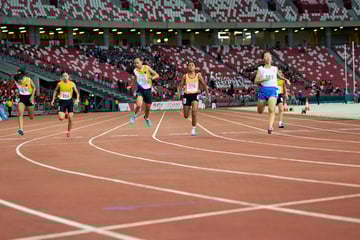 2023-04-28 NSG T&F Championships Photo by Eric Koh, Teh Xin Ni Charlotte (Bib no. 159) of SNG wins the C Div Girls 100m final DSC05752