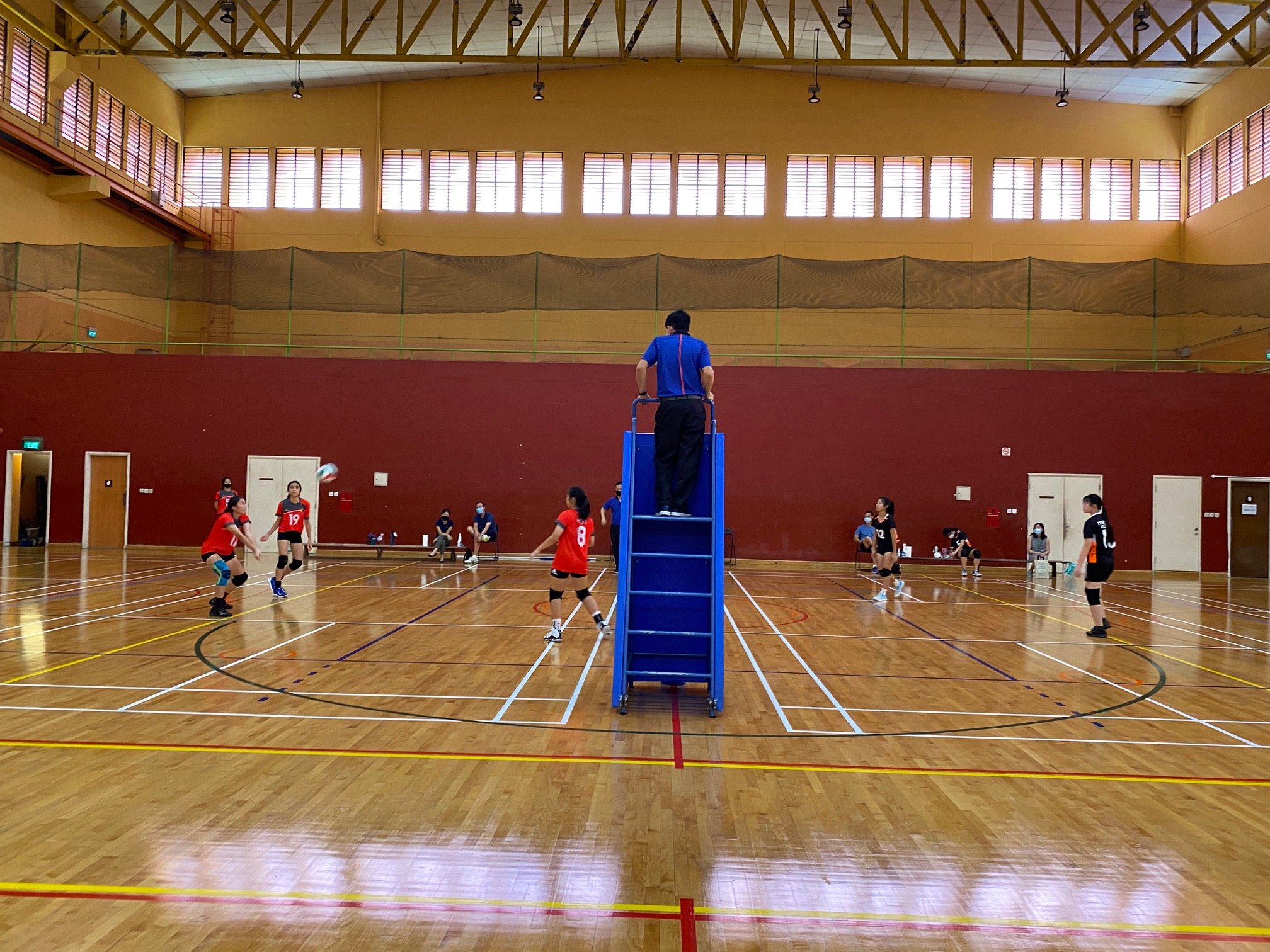 NSG A Div girls’ volleyball prelim rd - ACJC (red) vs TJC (black)