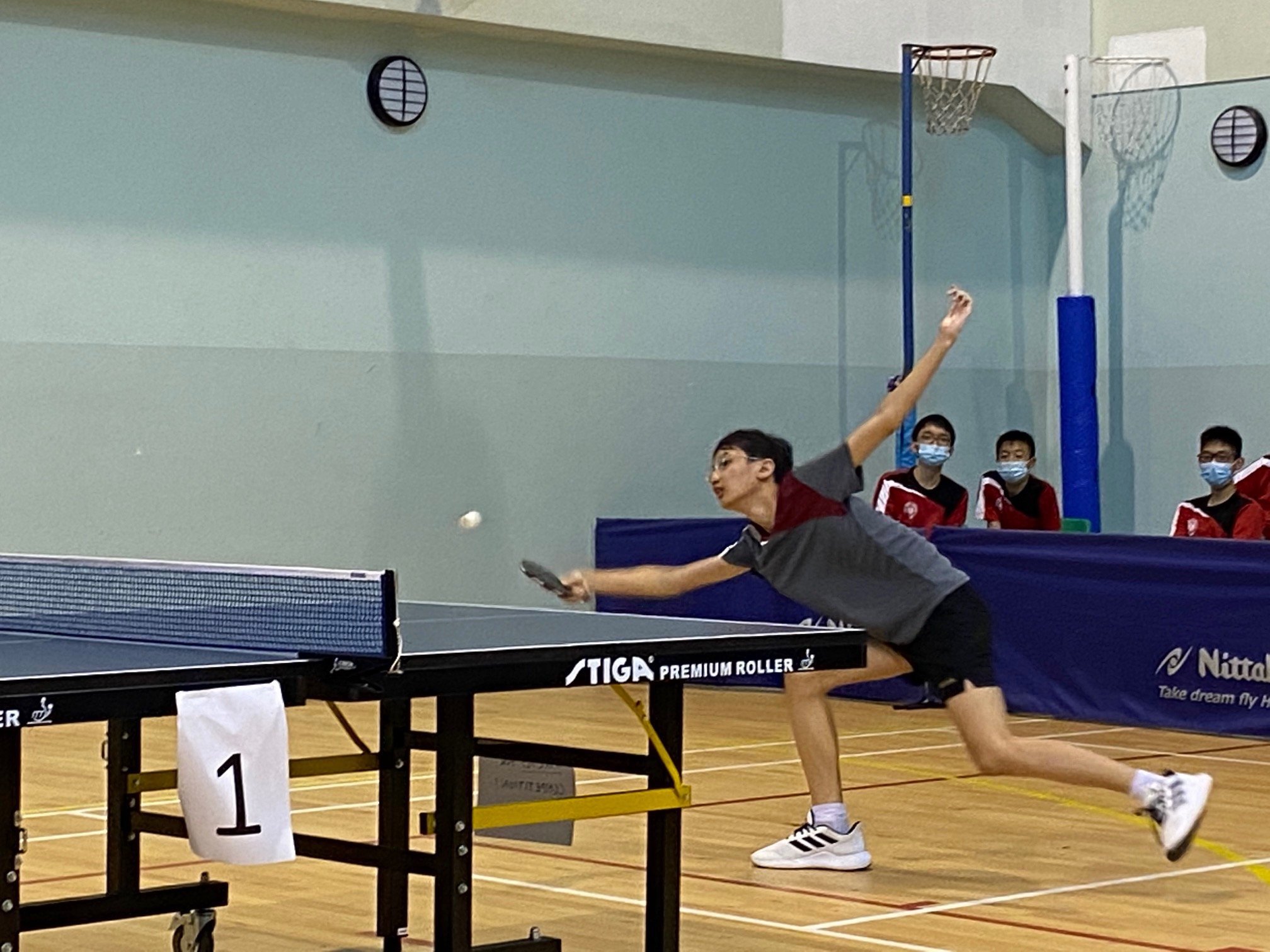NSG B Div boys table tennis - Pasir Ris Crest 2nd singles player Stanley Leo