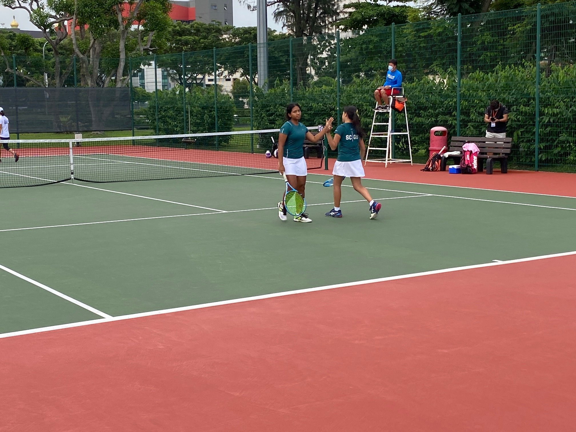 NSG B Div girls tennis final - SCGS second doubles pair