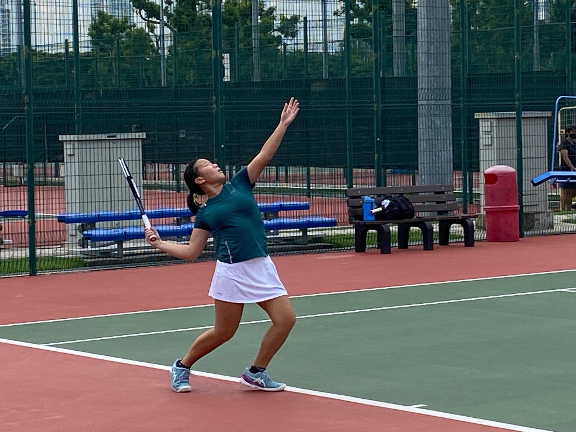 NSG B Div girls tennis final - SCGS second singles player Sarah Chan