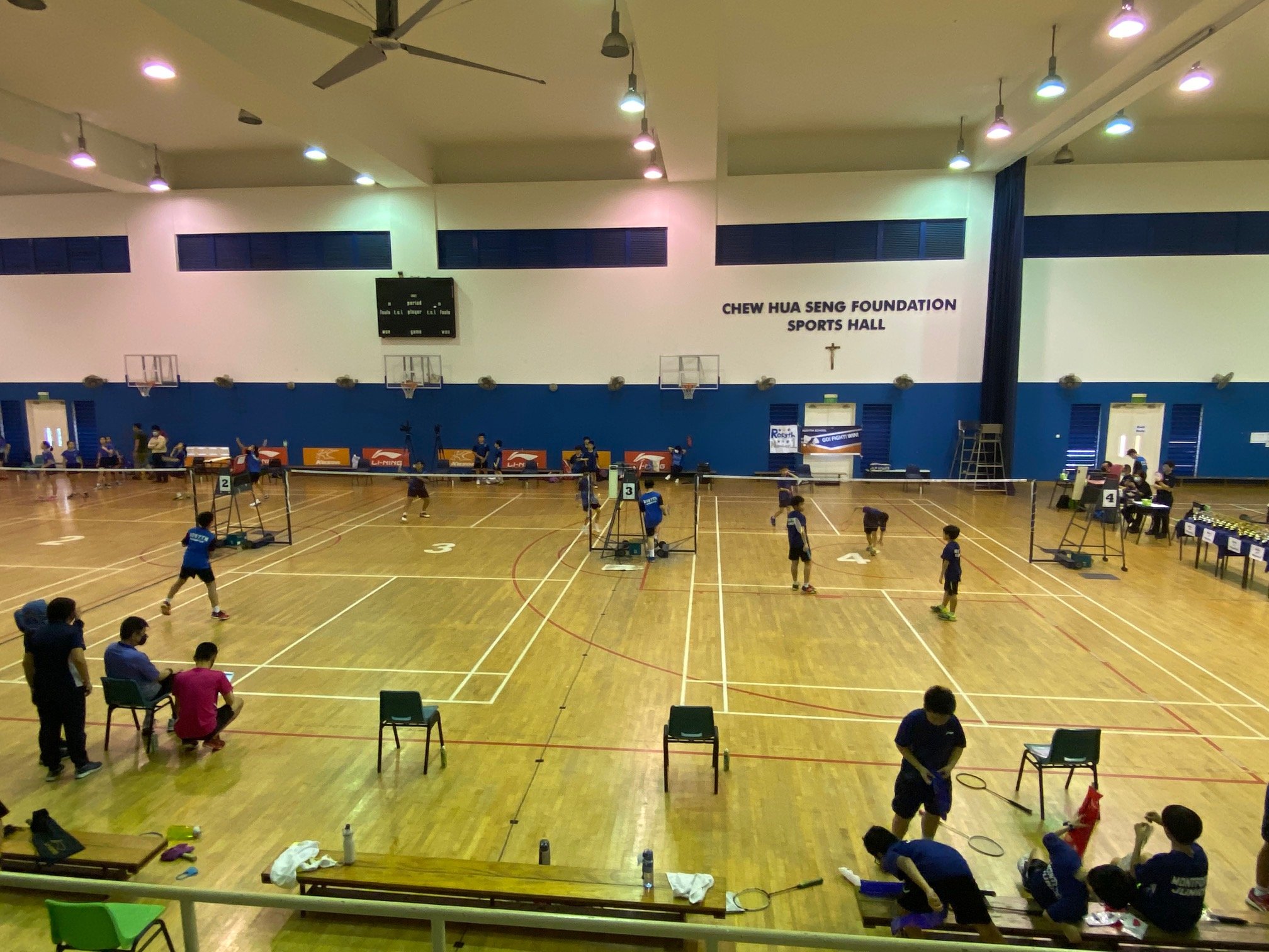 NSG Snr Div North Zone boys’ badminton final - warmups