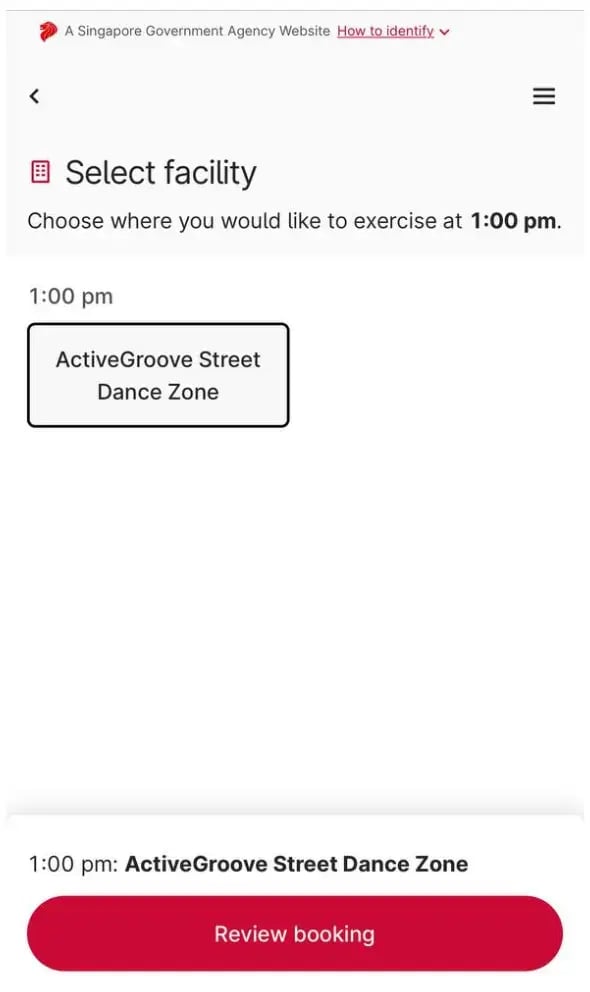 Step 4- Select the desired facility which is available