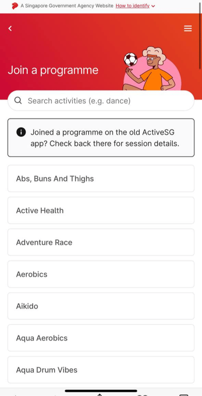 Step 1: Select the desired programme.