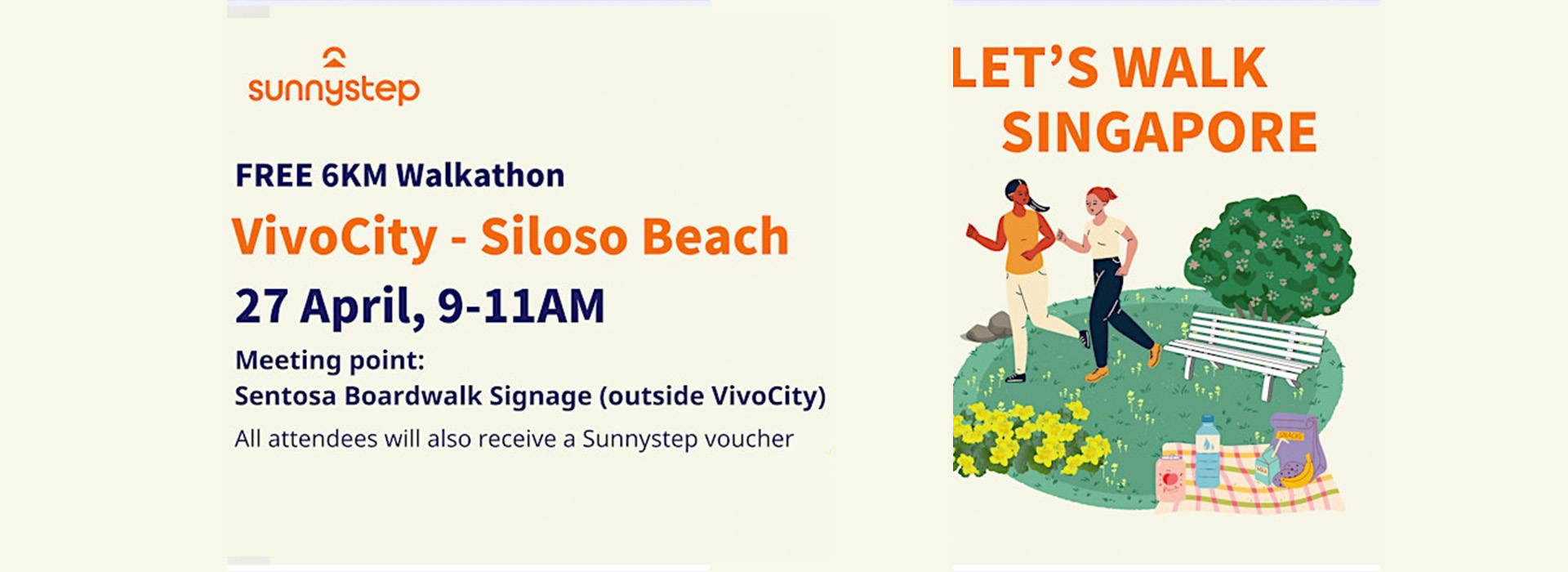 Let’s Walk, Singapore (FREE 6KM WALK @ VIVOCITY - SILOSO BEACH)