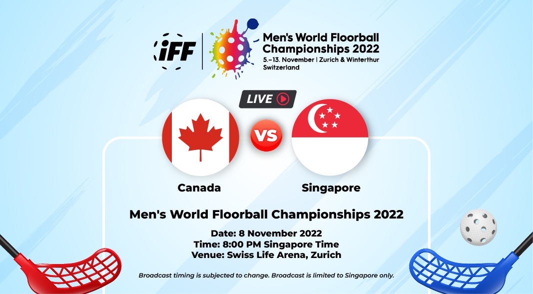 Canada 🇨🇦 vs 🇸🇬 Singapore | Men's World Floorball Championships 2022