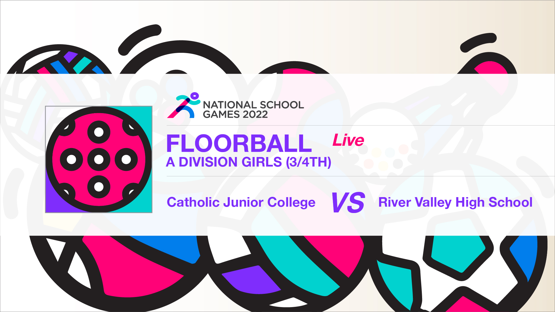 SSSC Floorball A Division Girls 3rd/4th | Catholic Junior College vs River Valley High School