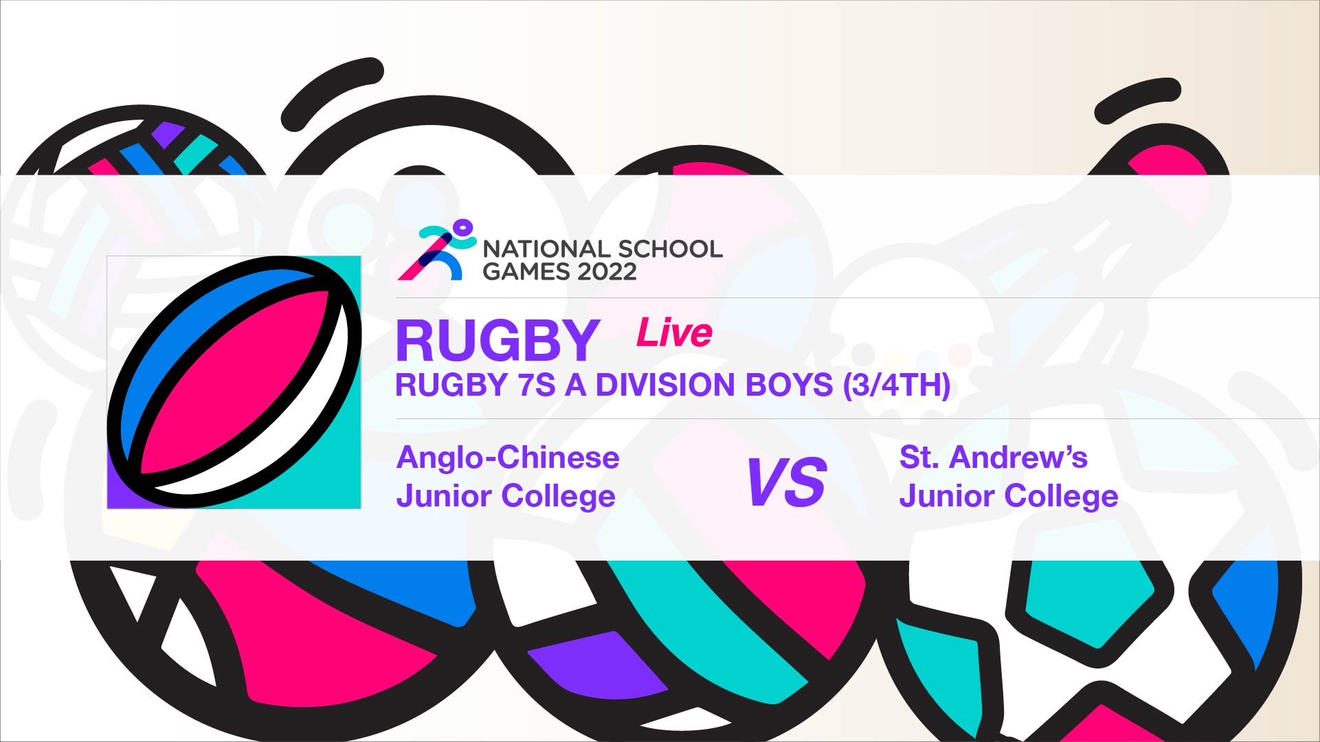 SSSC Rugby 7s A Division Boys 3rd/4th | Anglo-Chinese Junior College vs St. Andrew's Junior College