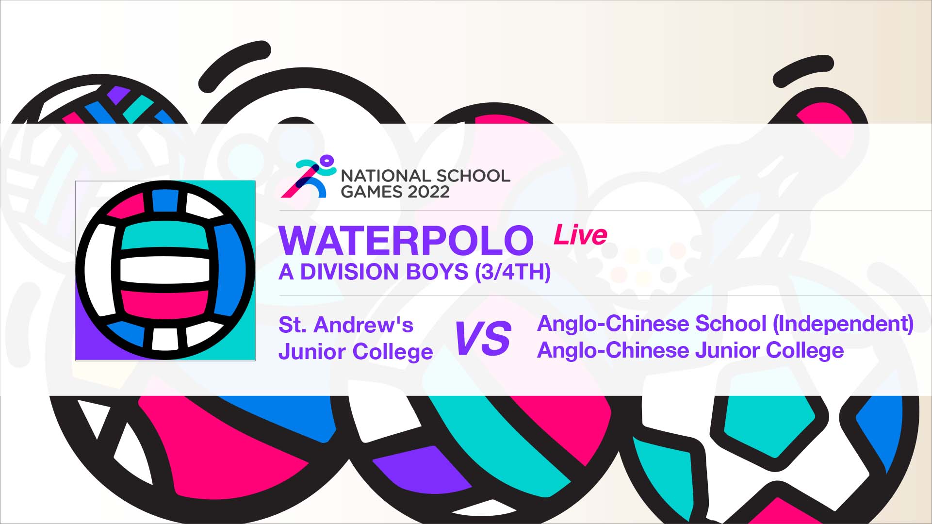 SSSC Water Polo A Division Boys 3rd/4th | St Andrews JC vs Anglo-Chinese JC + Anglo-Chinese School (Independent)