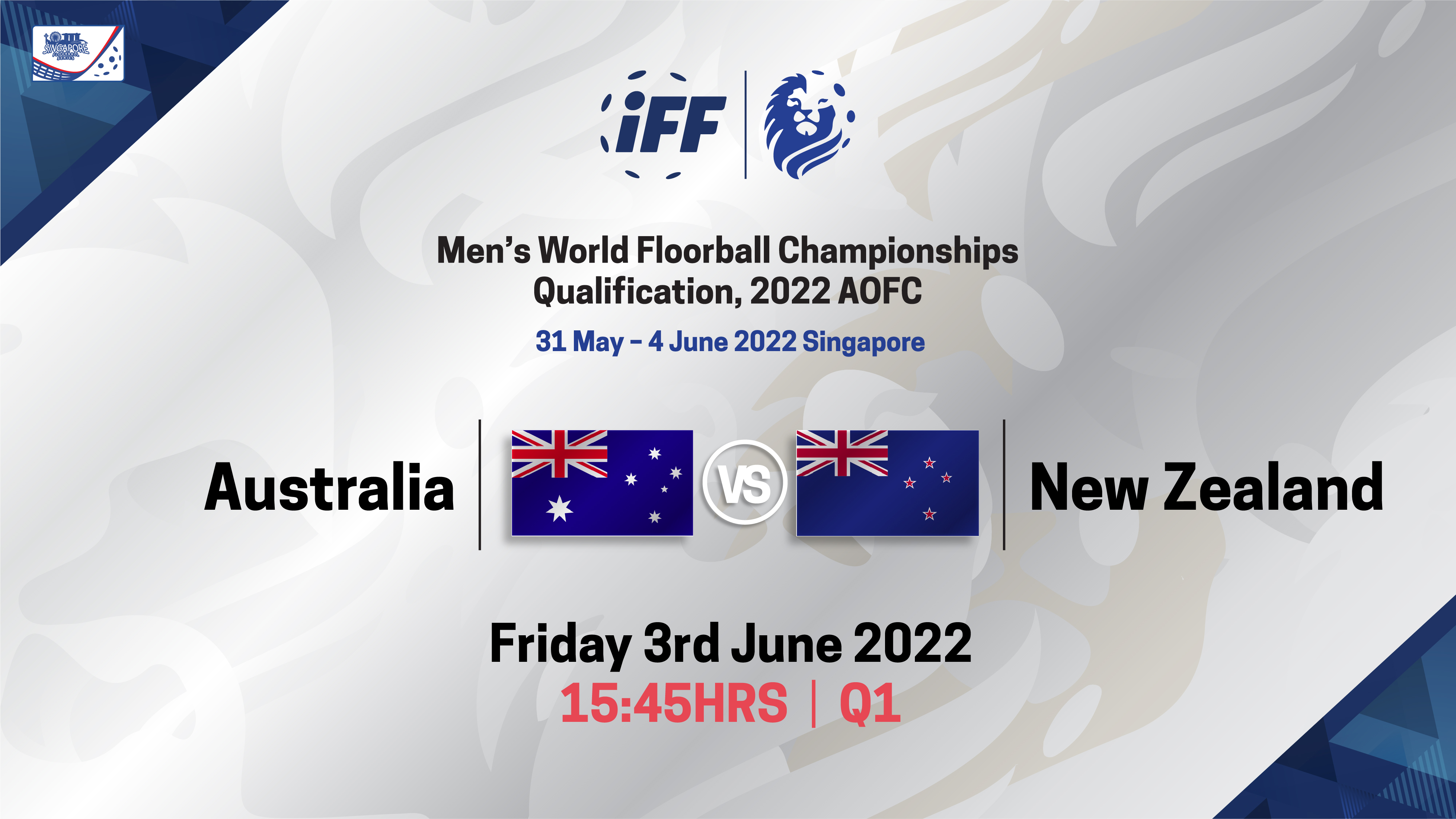 IFF Men's World Floorball Championship Qualifications 2022 - Quarter Final 1 - Australia vs New Zealand